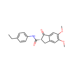 CCc1ccc(NC(=O)[C@H]2Cc3cc(OC)c(OC)cc3C2=O)cc1 ZINC000473154460