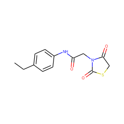 CCc1ccc(NC(=O)CN2C(=O)CSC2=O)cc1 ZINC000004503478