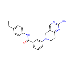 CCc1ccc(NC(=O)c2cccc(N3CCc4nc(N)ncc4C3)c2)cc1 ZINC000169710045