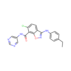 CCc1ccc(Nc2noc3c(C(=O)Nc4cncnc4)c(Cl)ccc23)cc1 ZINC000045498302