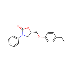 CCc1ccc(OC[C@@H]2CN(c3ccccc3)C(=O)O2)cc1 ZINC000049784343