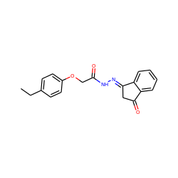 CCc1ccc(OCC(=O)N/N=C2\CC(=O)c3ccccc32)cc1 ZINC000100546964