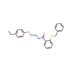 CCc1ccc(OCCNC(=O)c2ccccc2SCc2ccccc2)cc1 ZINC000003000177