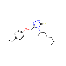 CCc1ccc(OCc2n[nH]c(=S)n2[C@@H](C)CCCC(C)C)cc1 ZINC000006343515