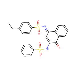 CCc1ccc(S(=O)(=O)/N=C2\C=C(NS(=O)(=O)c3ccccc3)C(=O)c3ccccc32)cc1 ZINC000100549108