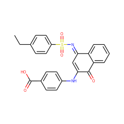 CCc1ccc(S(=O)(=O)/N=C2\C=C(Nc3ccc(C(=O)O)cc3)C(=O)c3ccccc32)cc1 ZINC000000944499