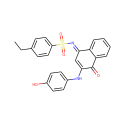 CCc1ccc(S(=O)(=O)/N=C2\C=C(Nc3ccc(O)cc3)C(=O)c3ccccc32)cc1 ZINC000018037497