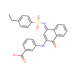 CCc1ccc(S(=O)(=O)/N=C2\C=C(Nc3cccc(C(=O)O)c3)C(=O)c3ccccc32)cc1 ZINC000000944513