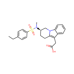 CCc1ccc(S(=O)(=O)N(C)[C@@H]2CCc3c(CC(=O)O)c4ccccc4n3C2)cc1 ZINC000066259532