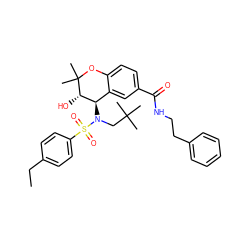 CCc1ccc(S(=O)(=O)N(CC(C)(C)C)[C@@H]2c3cc(C(=O)NCCc4ccccc4)ccc3OC(C)(C)[C@H]2O)cc1 ZINC000003973611