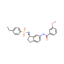 CCc1ccc(S(=O)(=O)N[C@@H]2CCc3ccc(NC(=O)c4cccc(OC)c4)cc32)cc1 ZINC000028891401