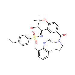 CCc1ccc(S(=O)(=O)N[C@@H]2c3cc(C(=O)N4CCC[C@@H]4CNc4c(C)cccc4C)ccc3OC(C)(C)[C@H]2O)cc1 ZINC000028706586