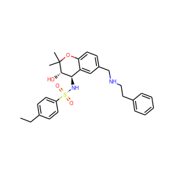 CCc1ccc(S(=O)(=O)N[C@@H]2c3cc(CNCCc4ccccc4)ccc3OC(C)(C)[C@H]2O)cc1 ZINC000028706857