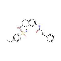 CCc1ccc(S(=O)(=O)N[C@@H]2c3cc(NC(=O)/C=C/c4ccccc4)ccc3CC[C@H]2O)cc1 ZINC000040394425