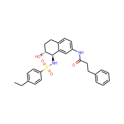 CCc1ccc(S(=O)(=O)N[C@@H]2c3cc(NC(=O)CCc4ccccc4)ccc3CC[C@H]2O)cc1 ZINC000040878090