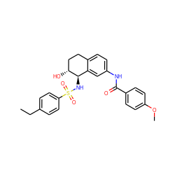 CCc1ccc(S(=O)(=O)N[C@@H]2c3cc(NC(=O)c4ccc(OC)cc4)ccc3CC[C@H]2O)cc1 ZINC000040877062