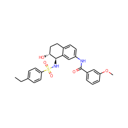 CCc1ccc(S(=O)(=O)N[C@@H]2c3cc(NC(=O)c4cccc(OC)c4)ccc3CC[C@H]2O)cc1 ZINC000003981121