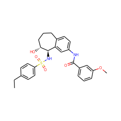 CCc1ccc(S(=O)(=O)N[C@@H]2c3cc(NC(=O)c4cccc(OC)c4)ccc3CCC[C@H]2O)cc1 ZINC000028891418