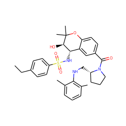 CCc1ccc(S(=O)(=O)N[C@H]2c3cc(C(=O)N4CCC[C@@H]4CNc4c(C)cccc4C)ccc3OC(C)(C)[C@@H]2O)cc1 ZINC000028706842