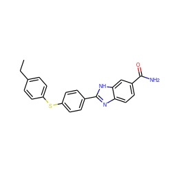 CCc1ccc(Sc2ccc(-c3nc4ccc(C(N)=O)cc4[nH]3)cc2)cc1 ZINC000034045161