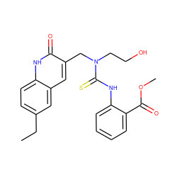 CCc1ccc2[nH]c(=O)c(CN(CCO)C(=S)Nc3ccccc3C(=O)OC)cc2c1 ZINC000000885164