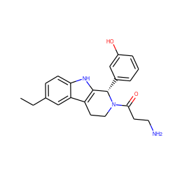 CCc1ccc2[nH]c3c(c2c1)CCN(C(=O)CCN)[C@H]3c1cccc(O)c1 ZINC000045337136