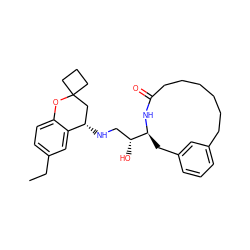 CCc1ccc2c(c1)[C@@H](NC[C@@H](O)[C@@H]1Cc3cccc(c3)CCCCCCC(=O)N1)CC1(CCC1)O2 ZINC000095921203