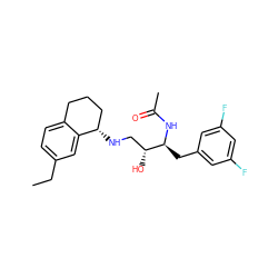 CCc1ccc2c(c1)[C@@H](NC[C@@H](O)[C@H](Cc1cc(F)cc(F)c1)NC(C)=O)CCC2 ZINC000096282243