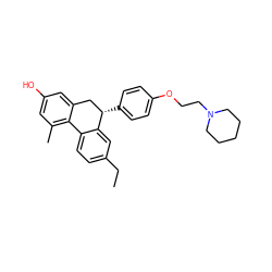 CCc1ccc2c(c1)[C@@H](c1ccc(OCCN3CCCCC3)cc1)Cc1cc(O)cc(C)c1-2 ZINC000013494073