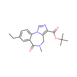 CCc1ccc2c(c1)C(=O)N(C)Cc1c(C(=O)OC(C)(C)C)ncn1-2 ZINC000013755885