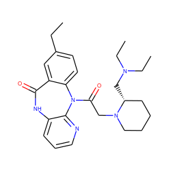 CCc1ccc2c(c1)C(=O)Nc1cccnc1N2C(=O)CN1CCCC[C@H]1CN(CC)CC ZINC000029463671