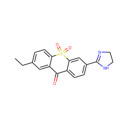 CCc1ccc2c(c1)C(=O)c1ccc(C3=NCCN3)cc1S2(=O)=O ZINC000013755805