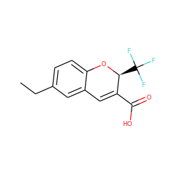 CCc1ccc2c(c1)C=C(C(=O)O)[C@H](C(F)(F)F)O2 ZINC000044127101