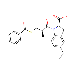 CCc1ccc2c(c1)C[C@H](C(=O)O)N2C(=O)[C@@H](C)CSC(=O)c1ccccc1 ZINC000027319726