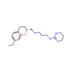 CCc1ccc2c(c1)O[C@@H](CNCCCNC1=NCCCN1)CC2 ZINC000001545455