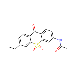 CCc1ccc2c(c1)S(=O)(=O)c1cc(NC(C)=O)ccc1C2=O ZINC000013737657