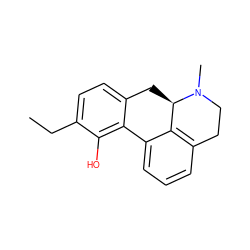 CCc1ccc2c(c1O)-c1cccc3c1[C@@H](C2)N(C)CC3 ZINC000013757600