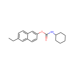 CCc1ccc2cc(OC(=O)NC3CCCCC3)ccc2c1 ZINC000013520701