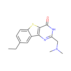 CCc1ccc2sc3c(=O)[nH]c(CN(C)C)nc3c2c1 ZINC000045284028