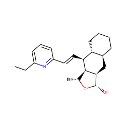 CCc1cccc(/C=C/[C@@H]2[C@@H]3[C@@H](C)O[C@@H](O)[C@@H]3C[C@@H]3CCCC[C@H]32)n1 ZINC000034802824