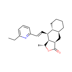 CCc1cccc(/C=C/[C@@H]2[C@@H]3[C@@H](C)OC(=O)[C@@H]3C[C@@H]3CCCC[C@H]32)n1 ZINC000013673120