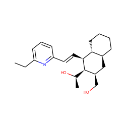 CCc1cccc(/C=C/[C@@H]2[C@H]([C@@H](C)O)[C@H](CO)C[C@@H]3CCCC[C@H]32)n1 ZINC000034802871