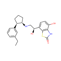 CCc1cccc([C@H]2CCC[C@H]2NC[C@H](O)c2ccc(O)c3[nH]c(=O)sc23)c1 ZINC000299830689