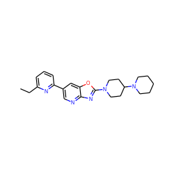 CCc1cccc(-c2cnc3nc(N4CCC(N5CCCCC5)CC4)oc3c2)n1 ZINC000073296503