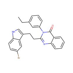 CCc1cccc(-n2c(CCc3c[nH]c4ccc(Br)cc34)nc3ccccc3c2=O)c1 ZINC000002013704