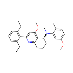 CCc1cccc(CC)c1-c1cc(OC)c2c(n1)CCC[C@@H]2N(C)c1cc(OC)ccc1C ZINC000040934838