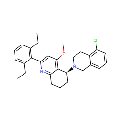 CCc1cccc(CC)c1-c1cc(OC)c2c(n1)CCC[C@@H]2N1CCc2c(Cl)cccc2C1 ZINC000029054536