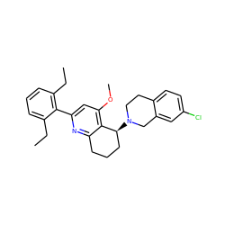 CCc1cccc(CC)c1-c1cc(OC)c2c(n1)CCC[C@@H]2N1CCc2ccc(Cl)cc2C1 ZINC000029054373