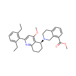 CCc1cccc(CC)c1-c1cc(OC)c2c(n1)CCC[C@@H]2N1CCc2cccc(C(=O)OC)c2C1 ZINC000029054037