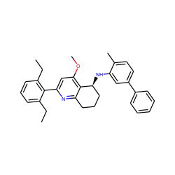 CCc1cccc(CC)c1-c1cc(OC)c2c(n1)CCC[C@@H]2Nc1cc(-c2ccccc2)ccc1C ZINC000040934077